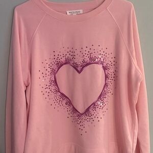Workshop Republic Clothing Pink Sequin Heart Sweater